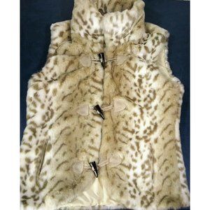 NWOT COLDWATER CREEK FAUX LEOPARD/ANIMAL FUR VEST